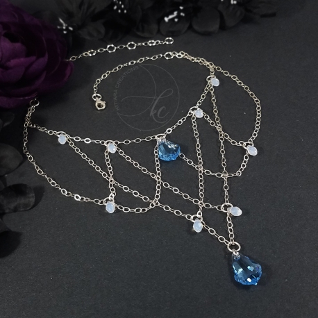 Winter Queen Silver Necklace Sterling Silver Swarovski Crystals by Kitiara Creations